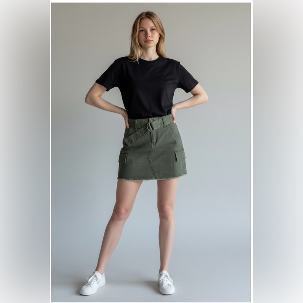 Mudd olive green utility skirt